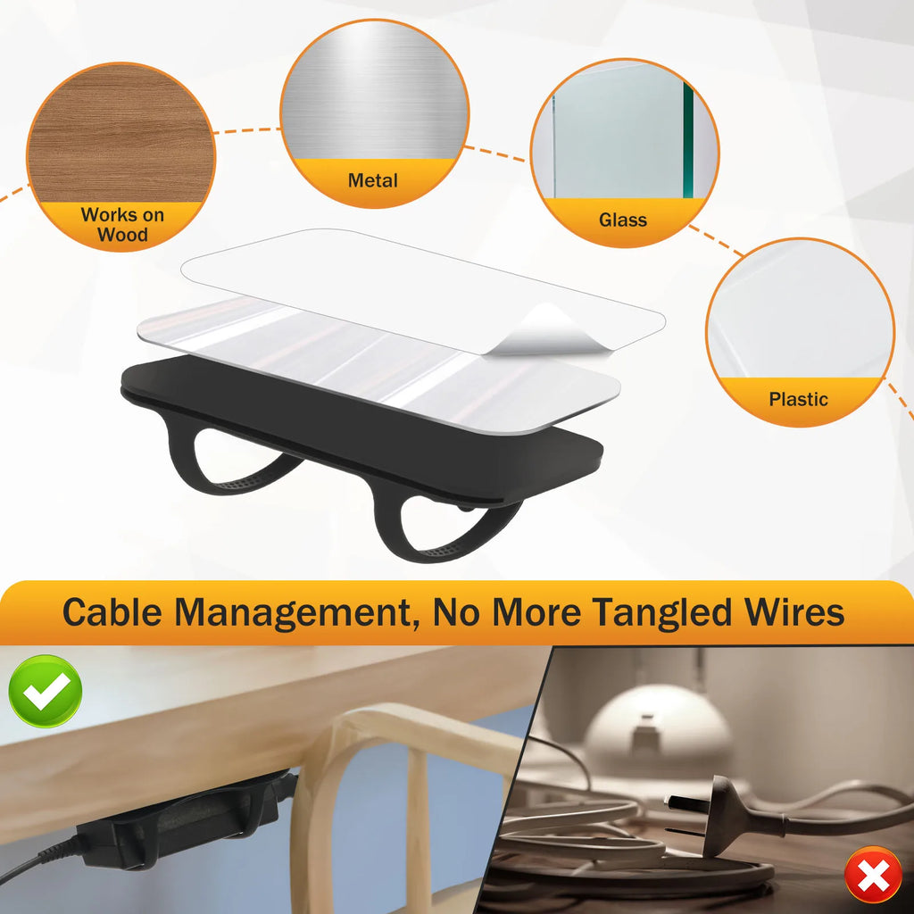 Silicone Laptop Charger Holder Under Desk Power Adapter Mount Charger Holder Mount Nixie