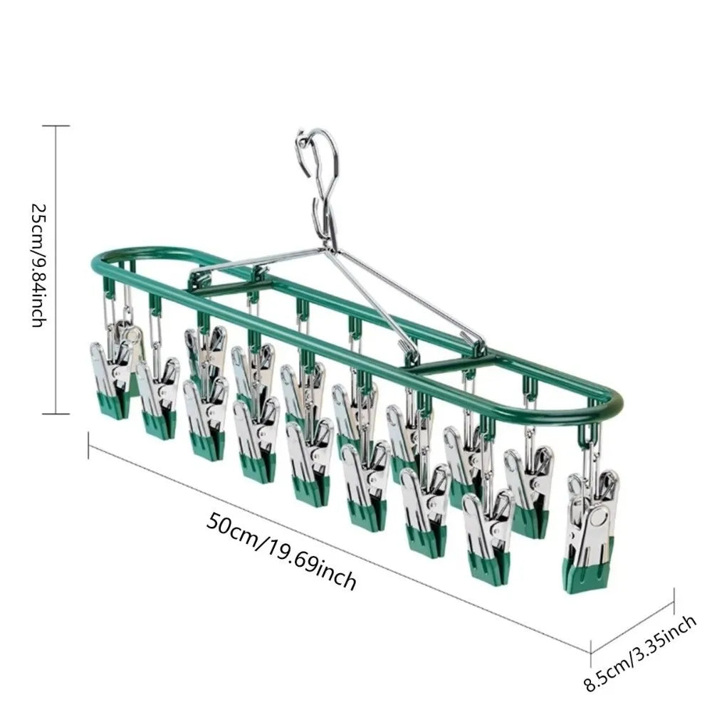 20-Clip Stainless Steel Clothes Drying Rack – Windproof