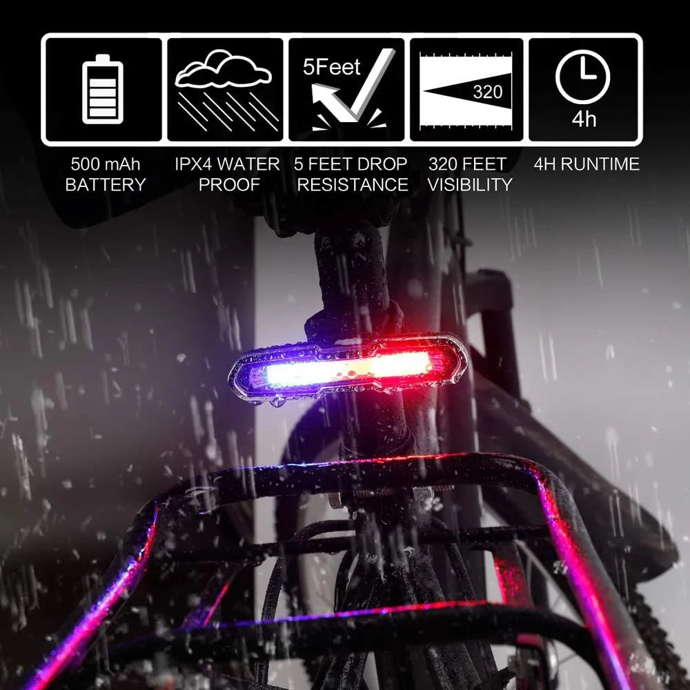 BUCKLOS LED Bike Tail Light USB Rechargeable | MTB & Road