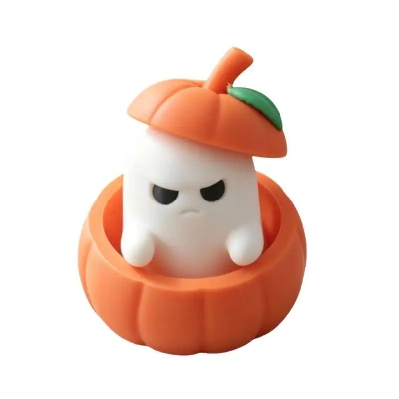 Halloween Pumpkin Ghost Figurine | 3D Printed Desktop Decor