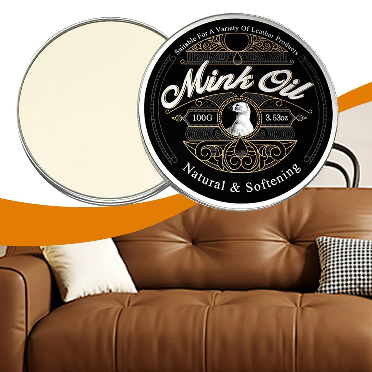 Pure Mink Oil Leather Conditioner Cleaner & Restorer 100g