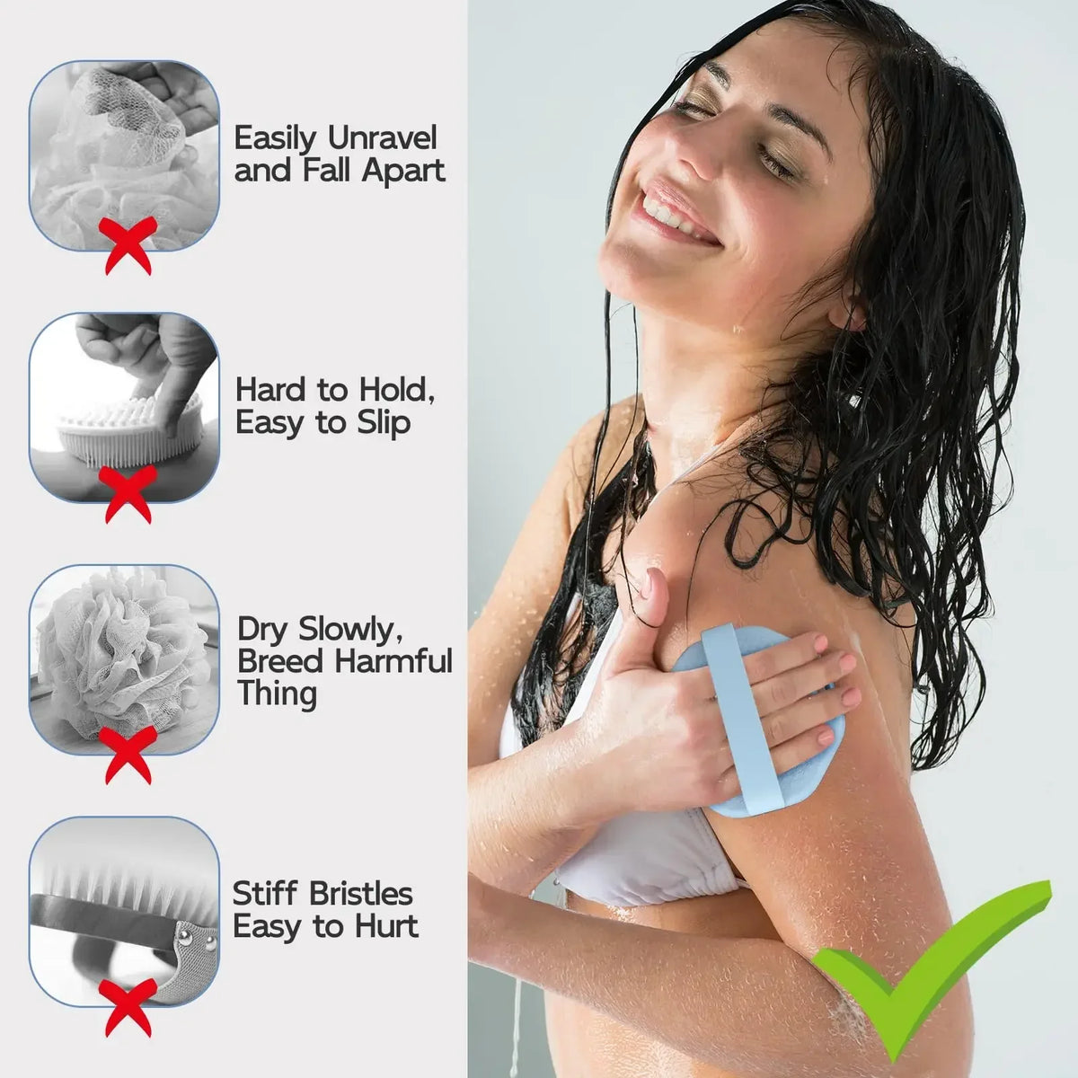 Silicone Back Scrubber Shower Brush – Exfoliating Body Brush