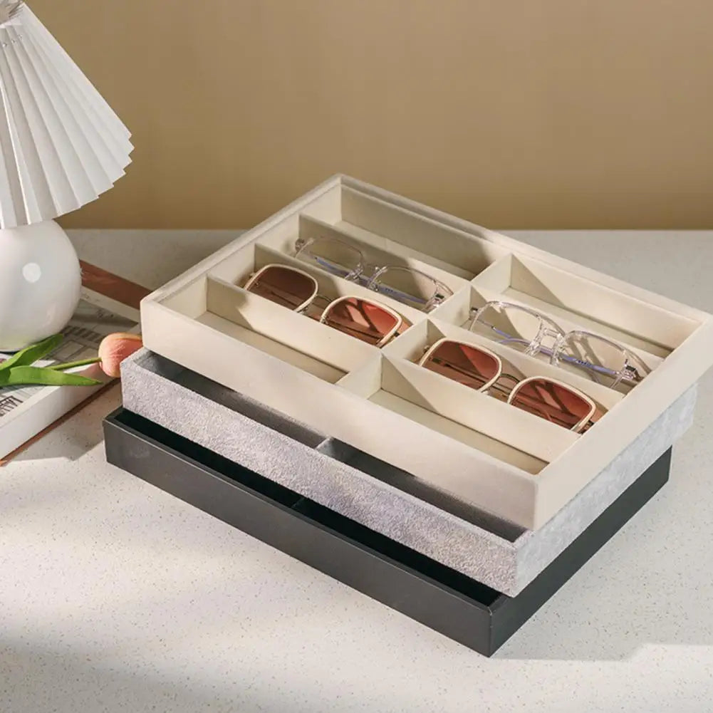8-Grid Velvet Sunglasses & Jewelry Organizer Storage Tray Glasses Organizer Tray Nixie