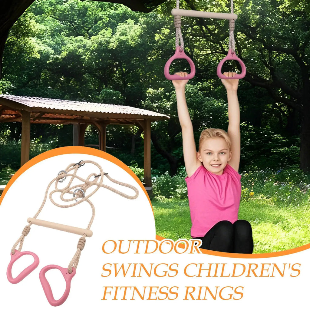 Kids Trapeze Swing Bar with Rings – Indoor & Outdoor Play