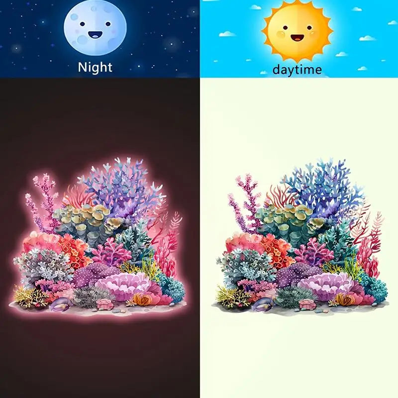 Glow-in-the-Dark Coral Reef Sticker – Luminous Wall Decal Luminous Wall Sticker Nixie