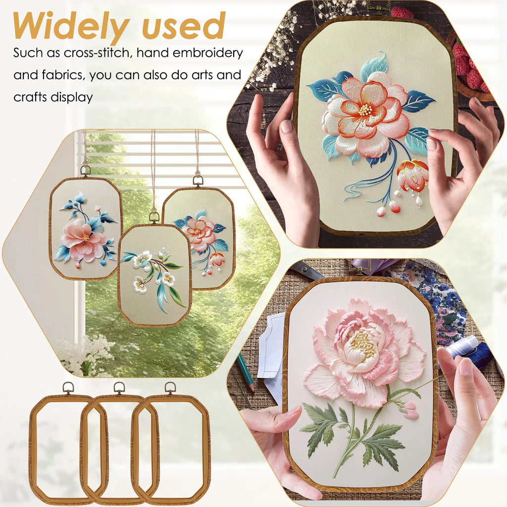3-Piece Embroidery Hoops Set – Retro Cross Stitch & Display Hoops Embroidery Hoop Set Nixie