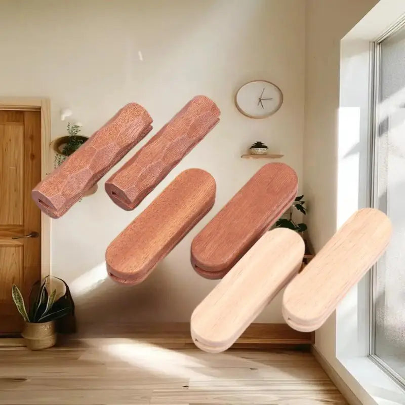 2Pcs Sapele Wood Insulated Pan Handles – Heat Resistant Grip Pan Handle Set Nixie