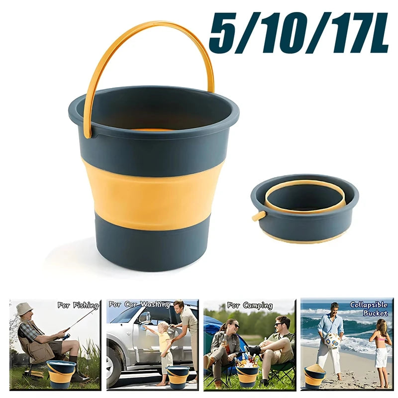 Portable Folding Bucket 5/10/17L – Camping, Car Wash & Fishing Folding Bucket Nixie