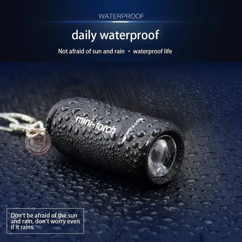 Mini LED Keychain Flashlight USB Rechargeable Waterproof EDC