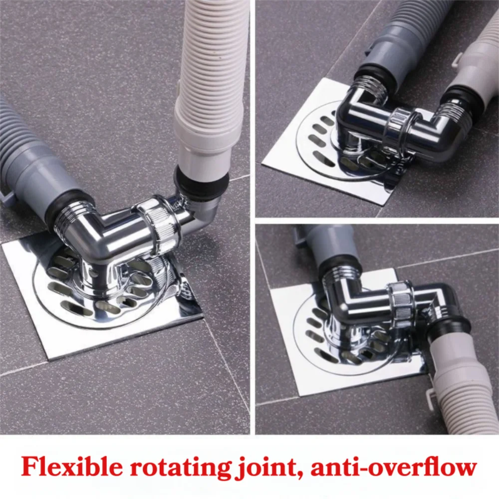 3-Way Washing Machine Drain Cover Odor-Proof Universal Adapter Drain Cover Adapter Nixie
