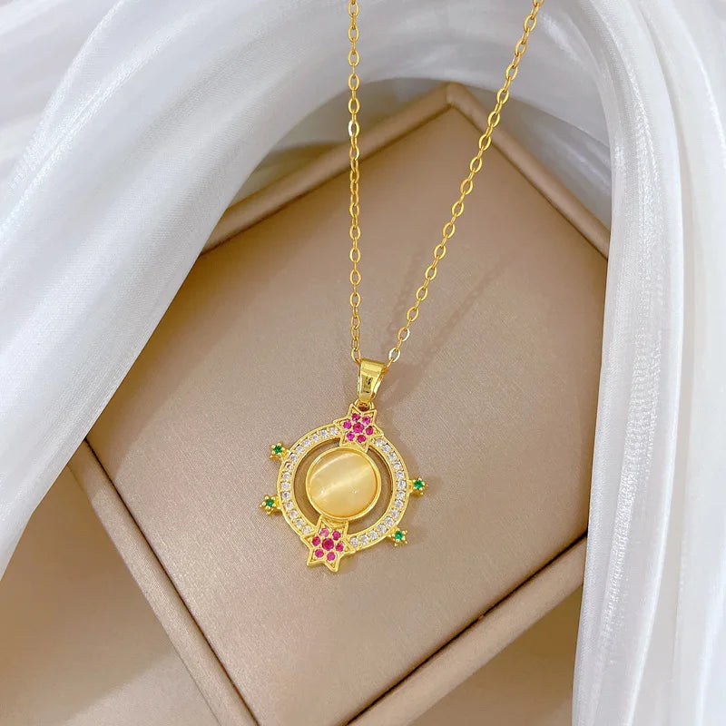 Cat's Eye Choker Necklace – Gold Plated Women's Jewelry Choker Necklace Nixie