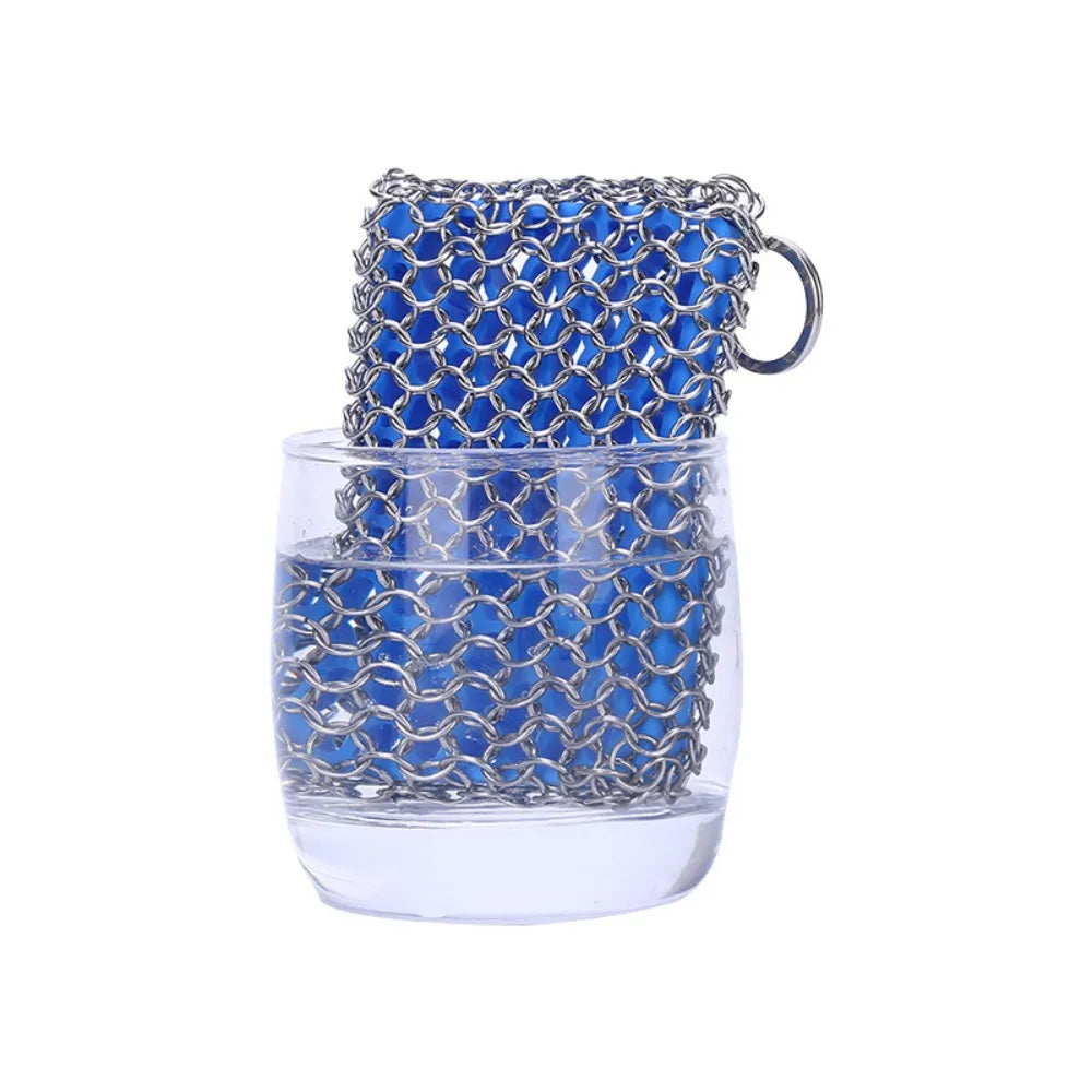 Stainless Steel Chainmail Scrubber for Cast Iron & Cookware Chainmail Scrubber Nixie