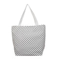 Canvas Polka Dot Large Tote Bag – Shoulder & Commuter Bag Canvas Shoulder Tote Nixie BB-1373White and bla