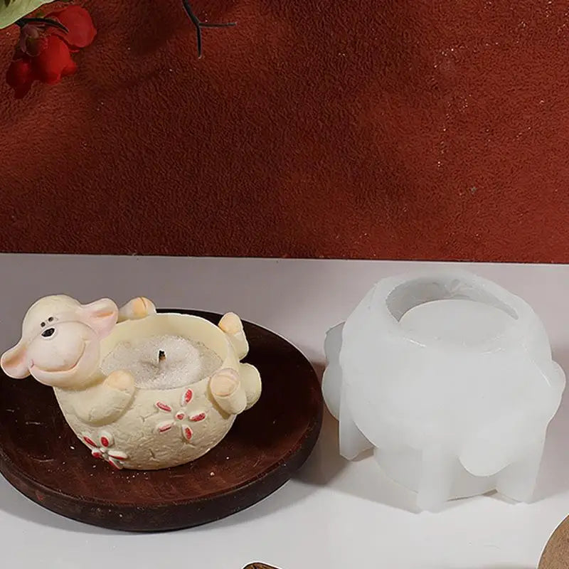Sheep Flower Pot Silicone Mold – DIY Candle Resin Gypsum Craft Silicone Craft Mold Nixie
