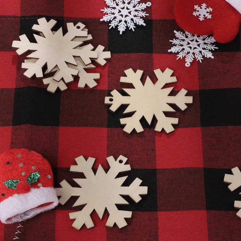10-Pack Paintable Wooden Christmas Ornaments – DIY Wood Slices DIY Wood Ornaments Nixie