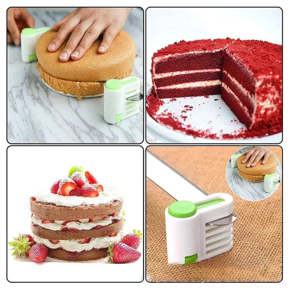 2Pcs Adjustable Cake Slicer & Toast Layer Cutting Guide Tool