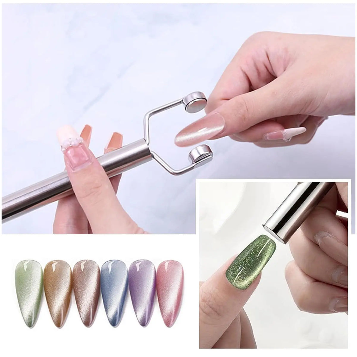 Dual-Head Cat Eye Nail Magnet Tool – Precision Gel Manicure Nail Art Magnet Nixie