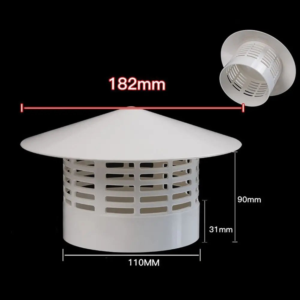 PVC Ventilated Rain Cap 75–200mm Roof Duct Exhaust Vent Hood Cover Vent Rain Cap Nixie