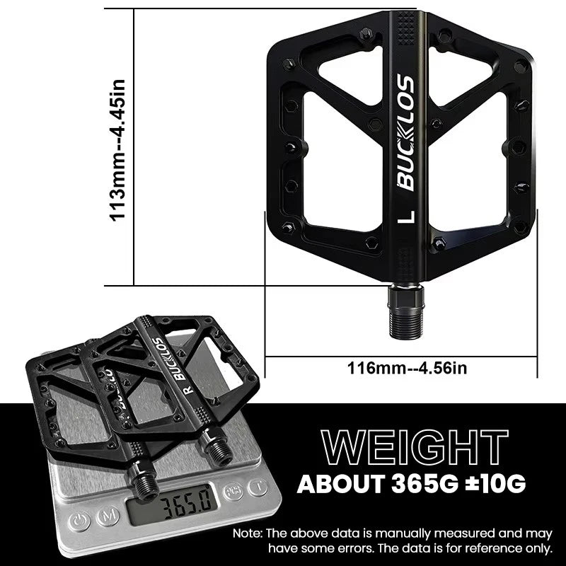 BUCKLOS Ultralight Nylon MTB Flat Pedals DU Bearing 9/16" Bicycle Flat Pedals Nixie