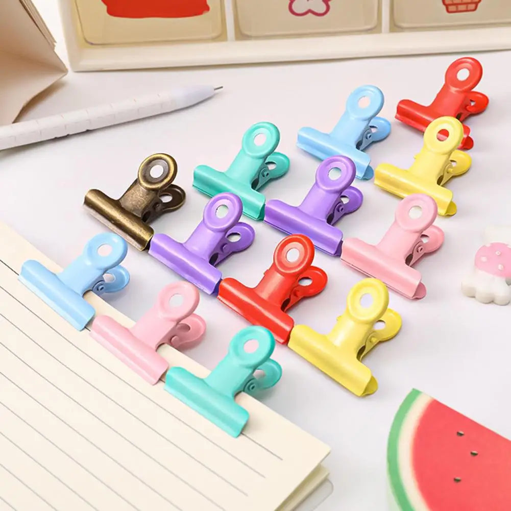 8-Pack Macaron Metal Binder Clips – Round Tail Safety Design Metal Binder Clips Nixie