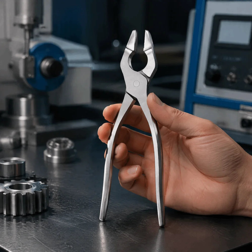 Heavy Duty Leather Edge Press Pliers | Polished Flat Jaw Tool Leather Craft Pliers Nixie