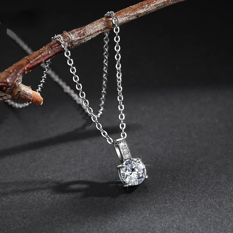 925 Silver Plated CZ Crystal Bridal Jewelry Set – Necklace & Earrings Bridal Jewelry Set Nixie