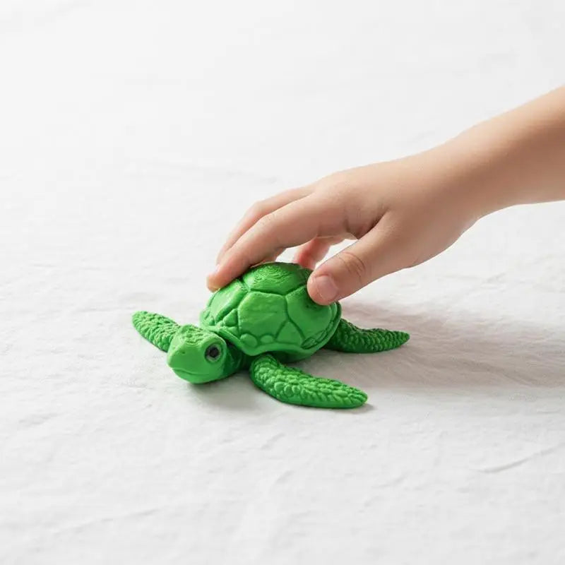 3D Printed Movable Sea Turtle Sculpture – Flexible Joint Ornament Decorative Figurine Nixie