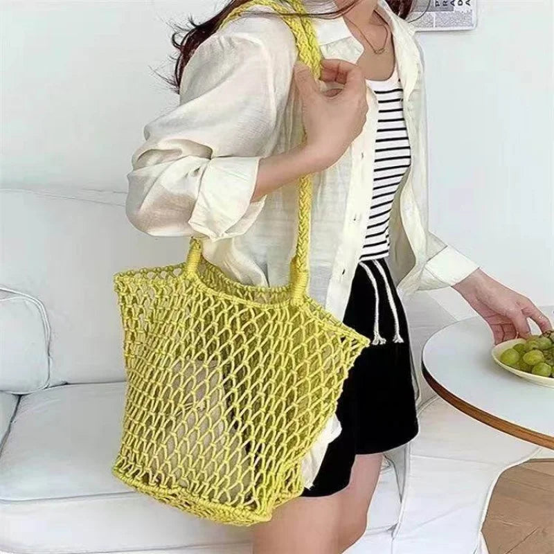 Nixie Large-Capacity Hollow-Out Woven Shoulder Bag for Women Woven Shoulder Bag Nixie