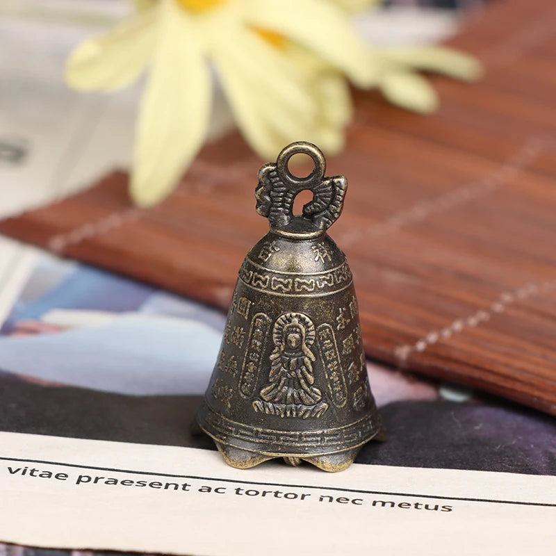 Chinese Guanyin Mini Bell – Bronze Feng Shui Antique Sculpture Decorative Sculpture Bell Nixie
