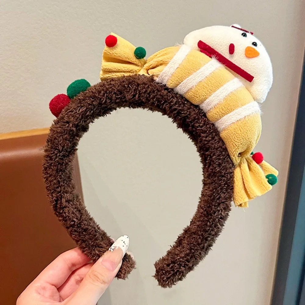 Kids Christmas Headband – Elk, Snowman & Tree Hair Clasp