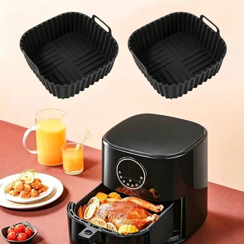 Reusable Silicone Air Fryer Liner Pot | Non-Stick Baking Insert Silicone Air Fryer Liner Nixie