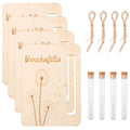 4Pcs Wooden Money Holder Cards with Test Tubes – Gift Set Gift Card Holder Nixie Wood color 4 C