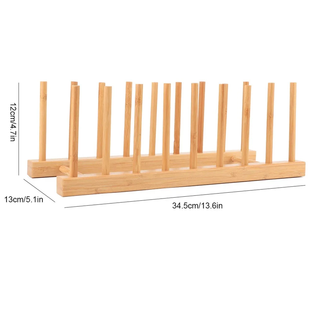 Bamboo Dish Drying Rack Multi-Layer Bowl & Plate Organizer Dish Drying Rack Nixie