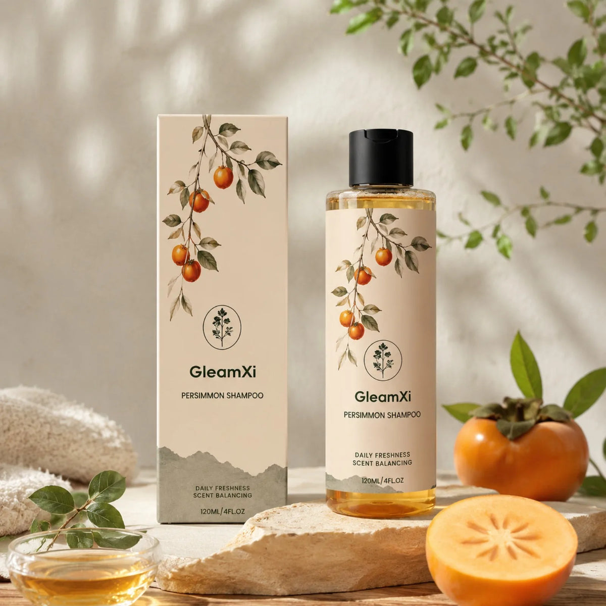 Persimmon Shampoo – Gentle Daily Scalp & Hair Cleanser 120ml Daily Hair Shampoo Nixie