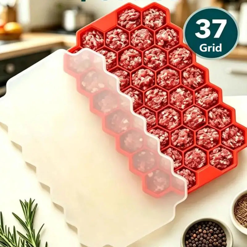 37-Grid Silicone Ice Cube Tray with Lid | Food Grade Non-Stick Silicone Ice Cube Tray Nixie onesize
