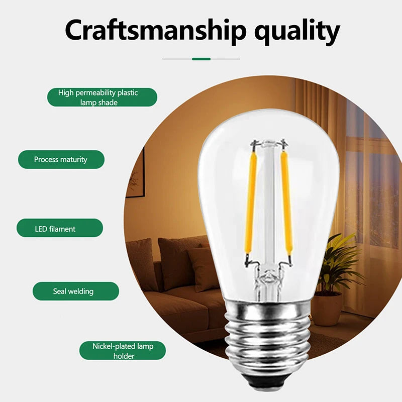 S14 LED Bulb E26/E27 Warm White Shatterproof String Light Bulb LED String Light Bulb Nixie