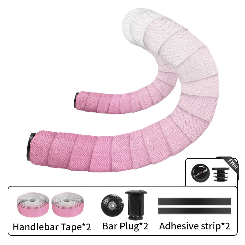 BUCKLOS Bike Handlebar Tape – Non-Slip Road & Gravel Bar Wrap Bicycle Handlebar Tape Nixie PINK