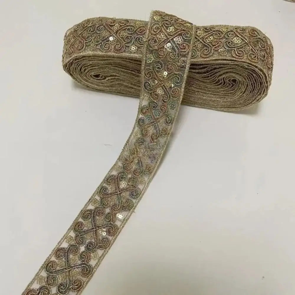 10 Yards Sequined Butterfly Flower Embroidery Lace Ribbon Trim
