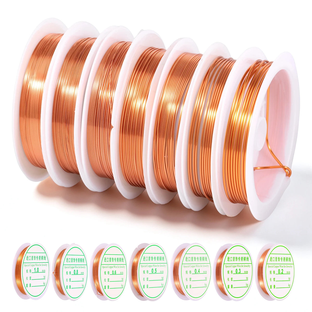 Copper Wire Kit for Jewelry Making – 7 Gauges, Anti-Tarnish Jewelry Craft Wire Nixie