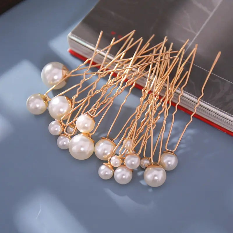 18pcs Gold Pearl Hairpins Set – Hanfu Ancient Costume Styling Hair Accessories Set Nixie