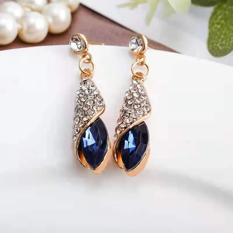 Crystal Water Drop Earring & Necklace Set for Women Jewelry Gift Set Nixie