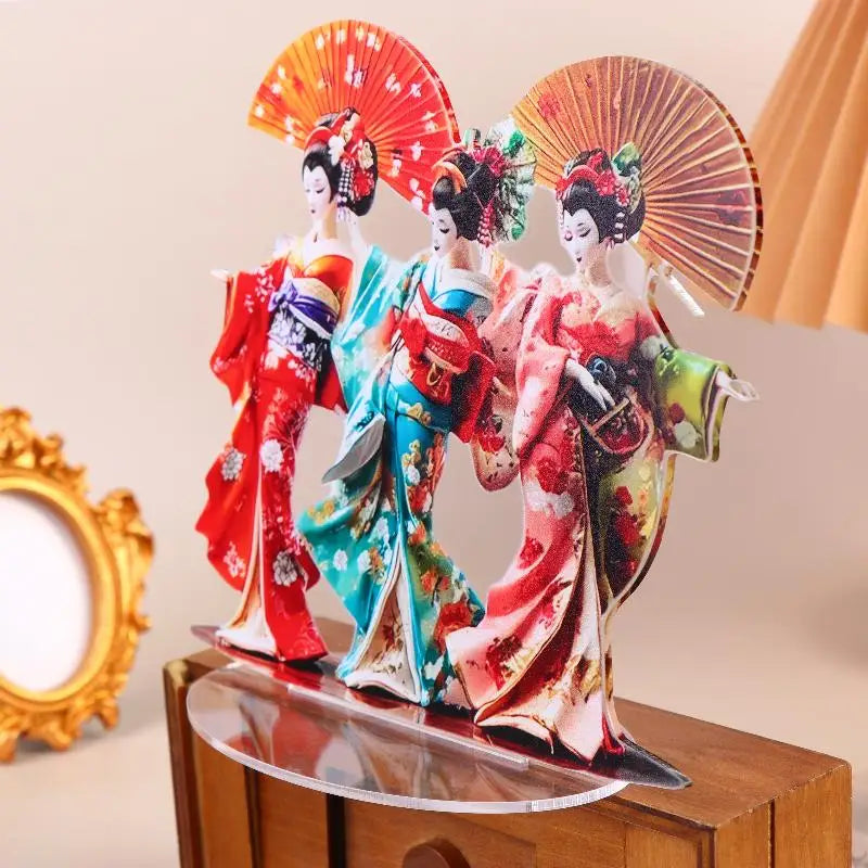 Japanese Geisha Acrylic Statue – Office Ornament & Party Décor Decorative Figurine Nixie