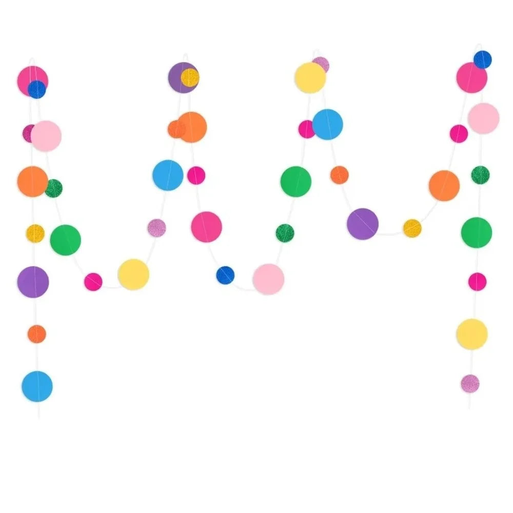 Colorful Paper Dot Garland – 4m Party Hanging Decoration