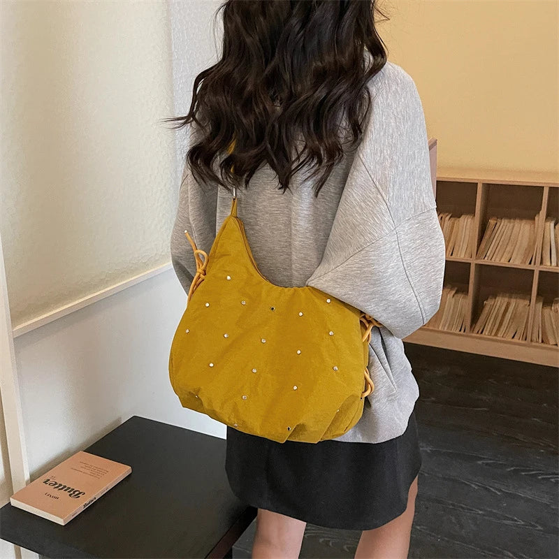 Women's Rivet Dumpling Crossbody Bag – Large Capacity Shoulder Bag Crossbody Shoulder Bag Nixie