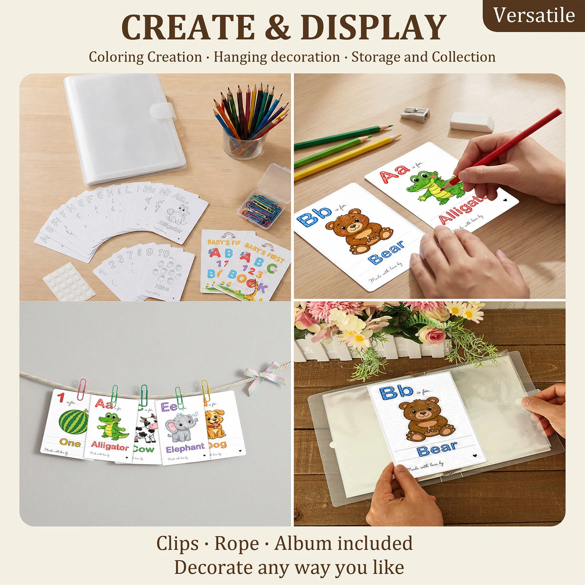 Montessori ABC & 123 Baby Shower Guest Book Coloring Kit Educational Activity Kit Nixie