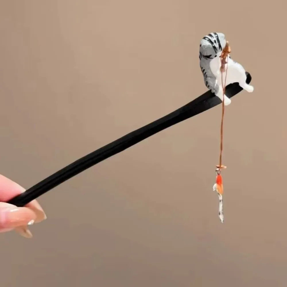 Retro Wooden Hair Stick Tassel Sandalwood Hanfu Accessory Wooden Hair Stick Nixie