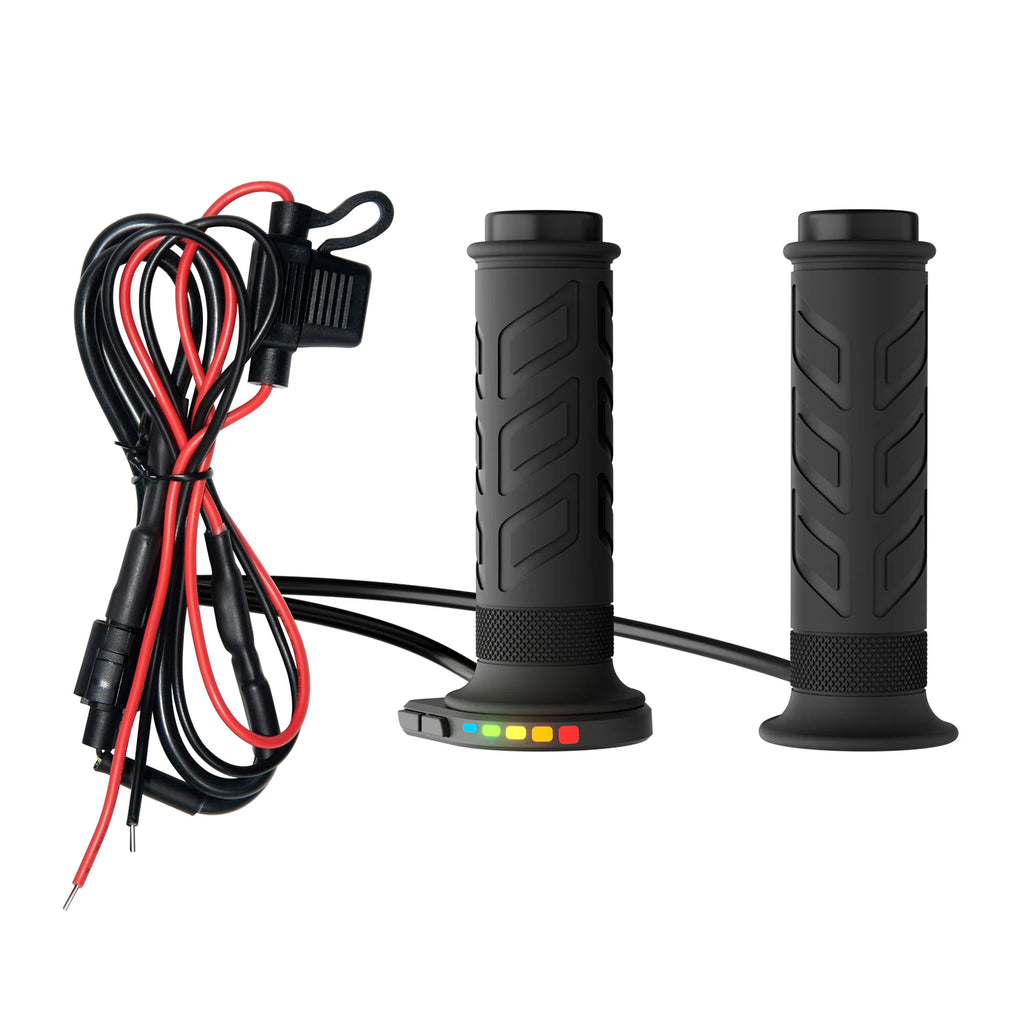 12V Motorcycle Heated Grips 22mm 5-Gear LED Hand Warmers Motorcycle Heated Grips Nixie