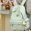 Korean Minimalist Diamond Pattern Women's Backpack Large Capacity Women's Backpack Nixie Green