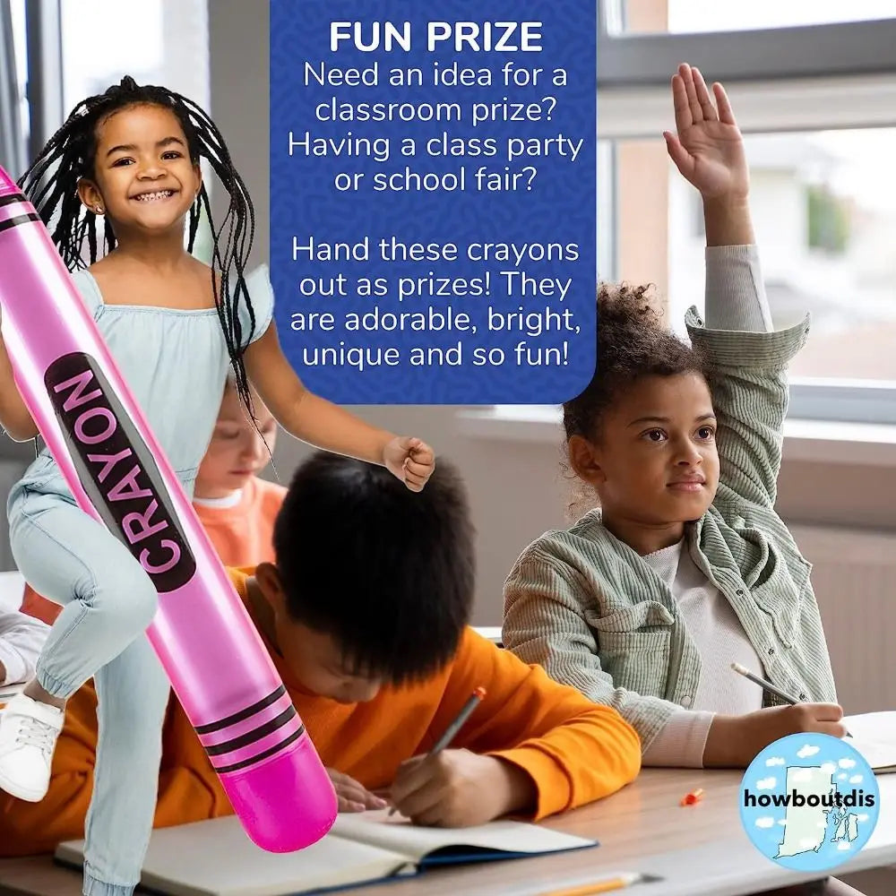 Giant Inflatable Neon Crayon Party Prop – 105cm PVC Decoration