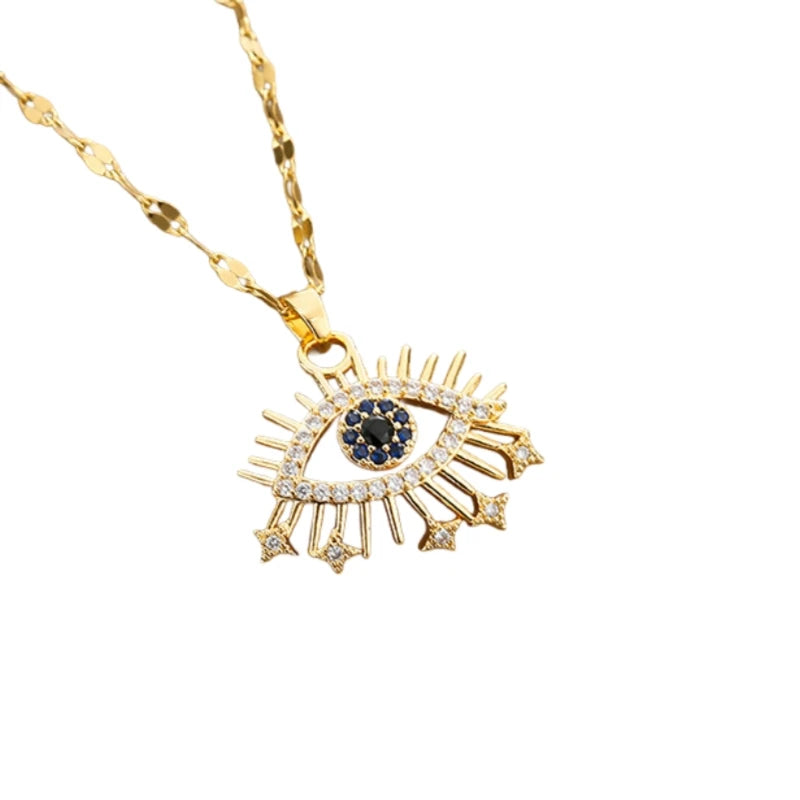 Devil's Eye Zircon Pendant Necklace – Unisex Collarbone Chain Pendant Necklace Nixie